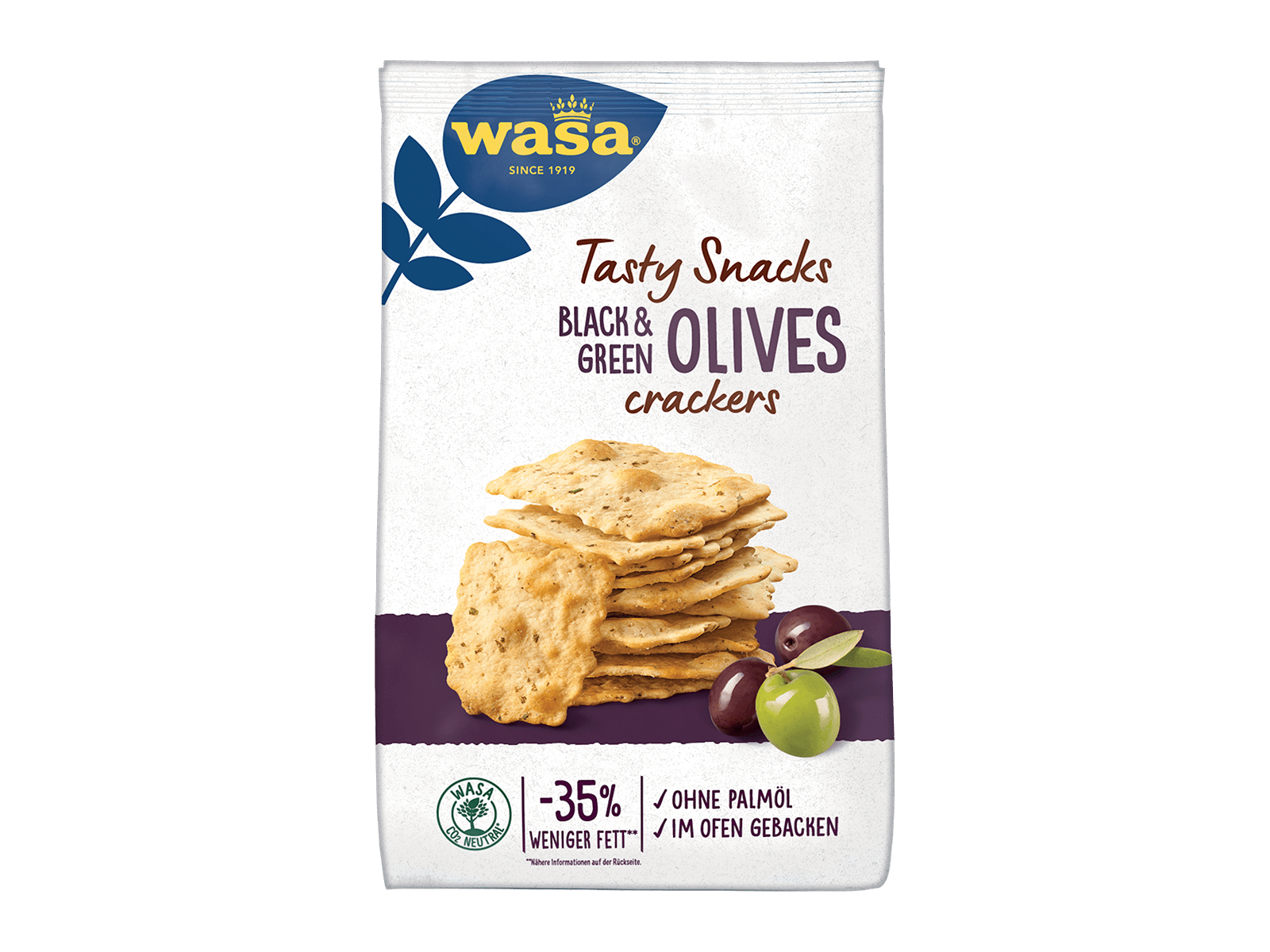 Tasty Snacks Crackers Black & Green Olives