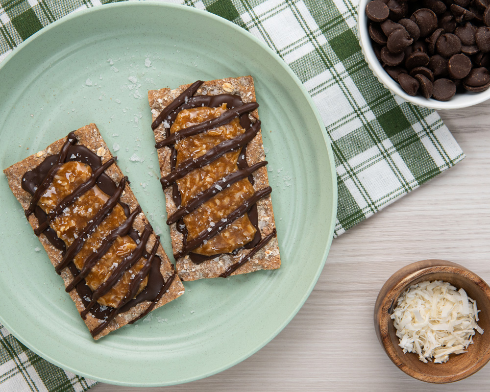 Caramel Chocolate Cookie Crispbread Wasa Whole Grain Crackers Wasa