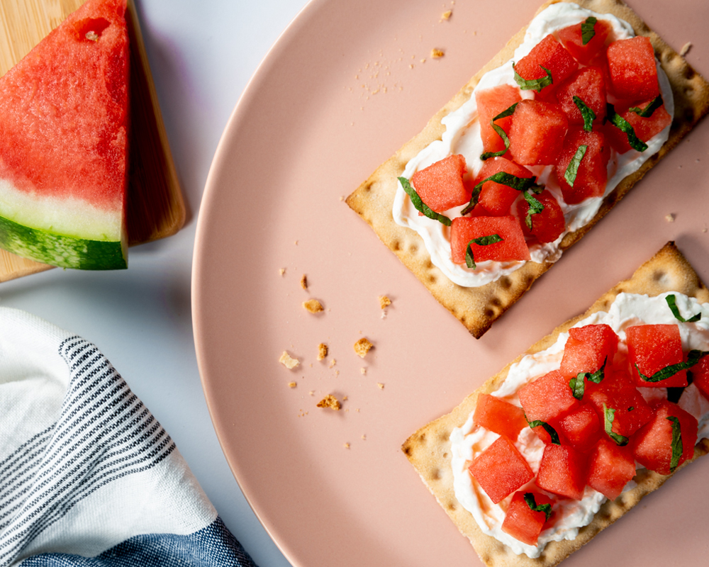 Watermelon Balsamic Salad Recipe on Crispbread Wasa Gluten Free