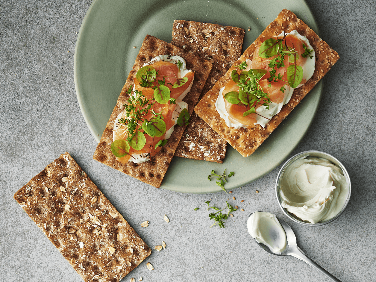 Formaggio spalmabile e salmone
