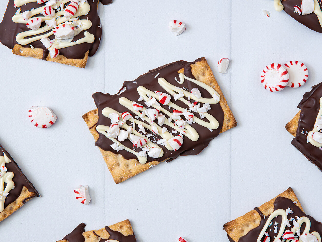 Gluten Free Cracker Peppermint Bark Crackers