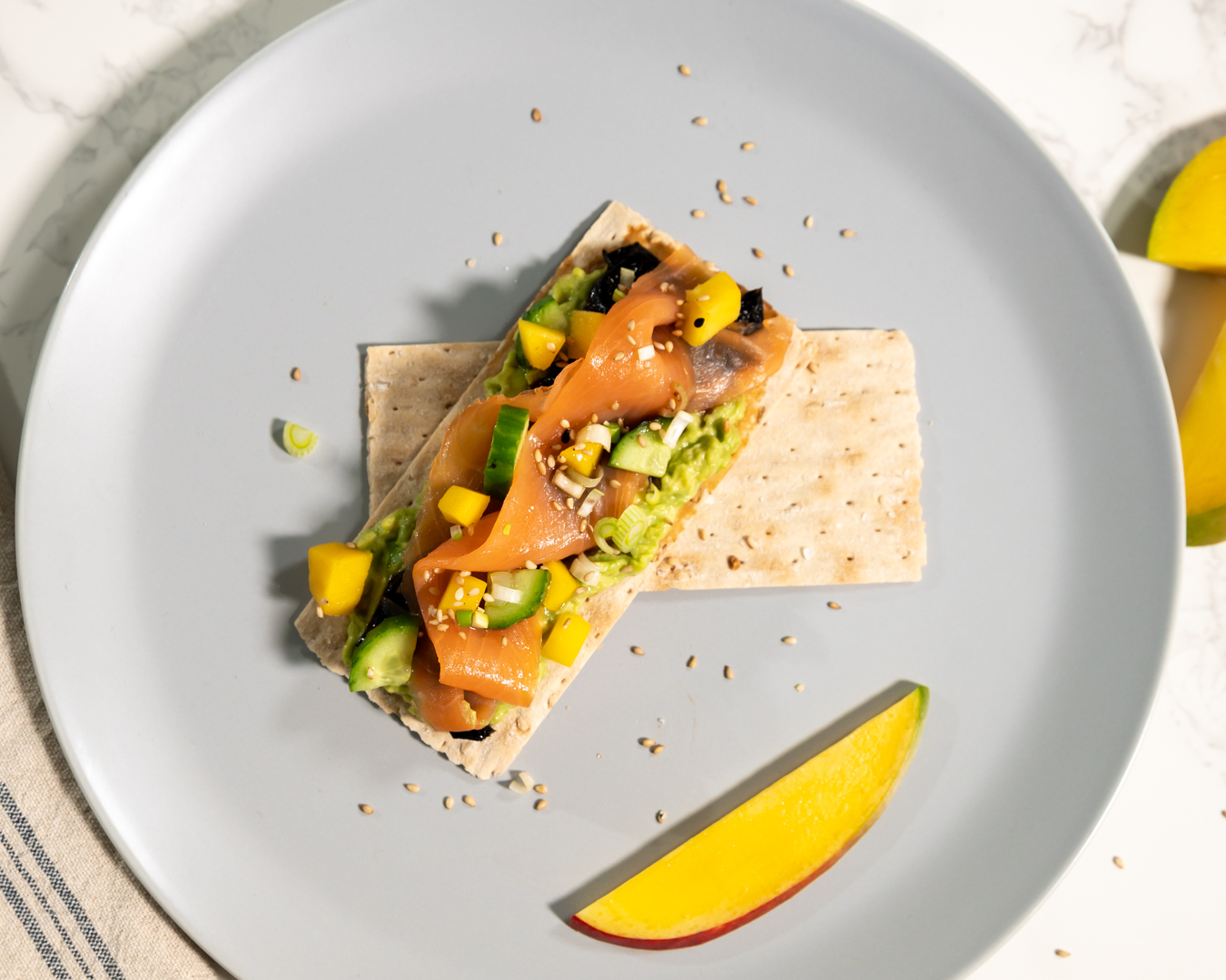 Deconstructed Sushi on Wasa Sesame Sea Salt Cracker Crispbread