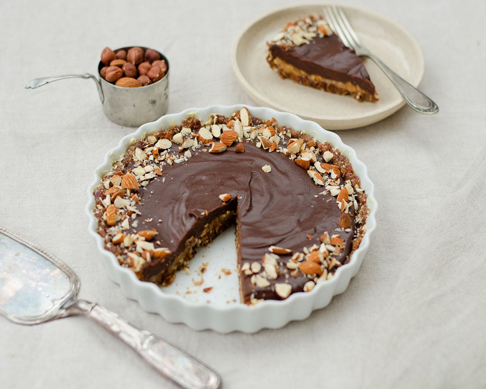 Easy Vegan Chocolate Peanut Butter Tart Wasa Crackers