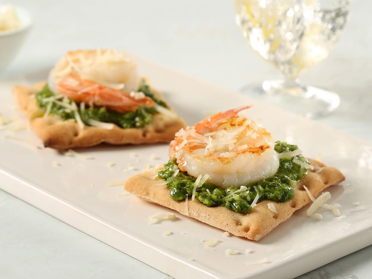 Wasa Gluten Free Pesto Shrimp Bites