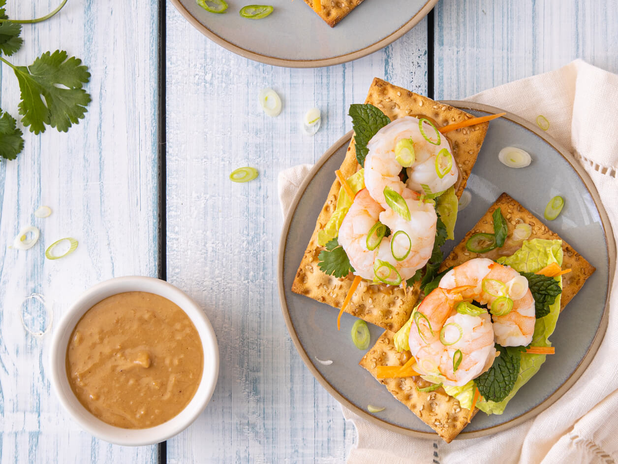Shrimp and Peanut Sauce Crispbreads Wasa Gluten Free Crackers