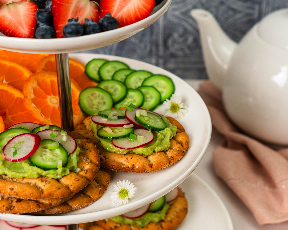 Wasa Sesame Crisp Creation Crackers with Radish and Cucumber