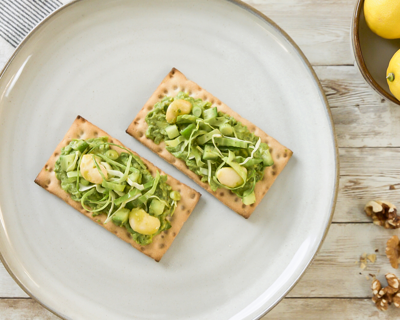Green Goddess Salad on Gluten Free Wasa Crackers