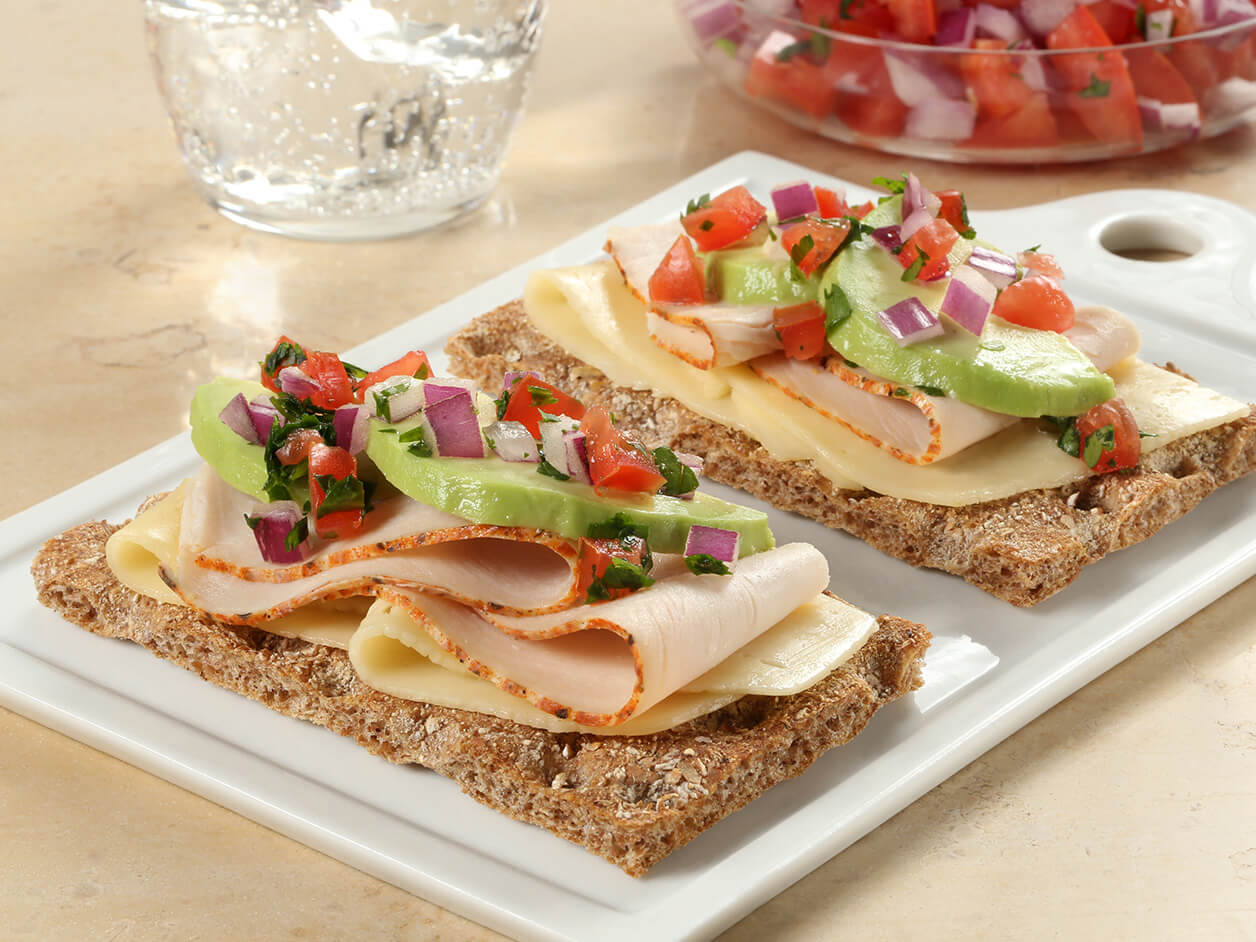 Turkey & Avocado Wasa Light Rye Crackers Crispbreads